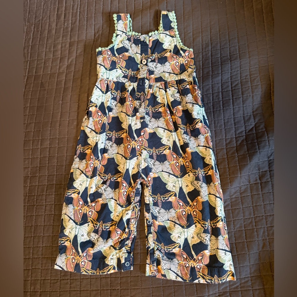 Kate Quinn | Pom Pom jumpsuit | moth wallpaper | 12-18m